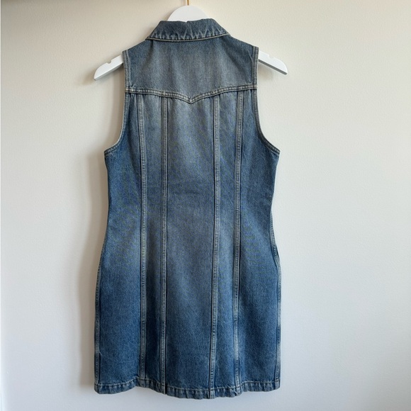 Saint Laurent Denim Mini Dress in Pasadena Blue Color - Picture 2 of 13